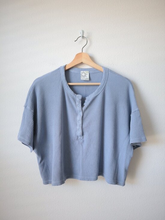 aerie Tops - Aerie Offline Waffle Knit Oversized Crop Top | M